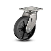 8" x 2" Swivel Stainless Plate Caster with Maxim Wheel