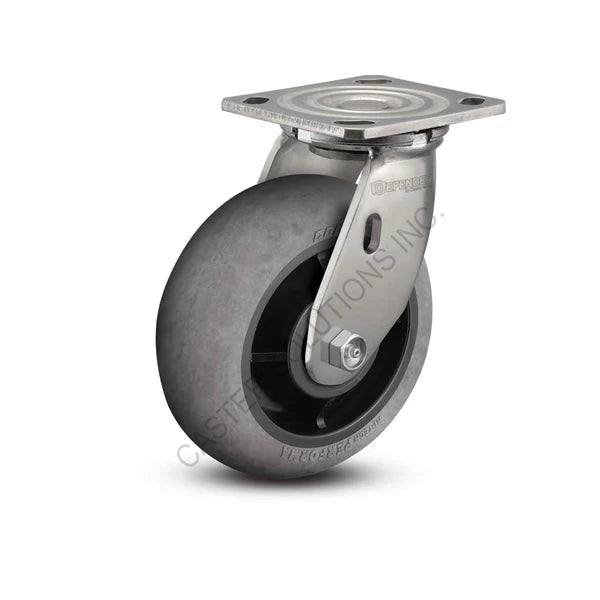 8" x 2" Swivel Stainless Plate Caster with Performa Conductive Wheel