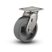 8" x 2" Swivel Stainless Plate Caster with HD Nylon Glass Filled Wheel