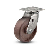 8" x 2" Swivel Stainless Plate Caster with Thermo Hi-Temp Wheel