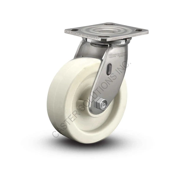8" x 2" Swivel Stainless Plate Caster with Retort Hi-Temp Wheel