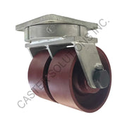 12" x 4" Swivel Plate Caster with Ductile Steel Wheel