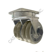 8" x 4" Swivel Plate Caster with Dual Ergo Wheel