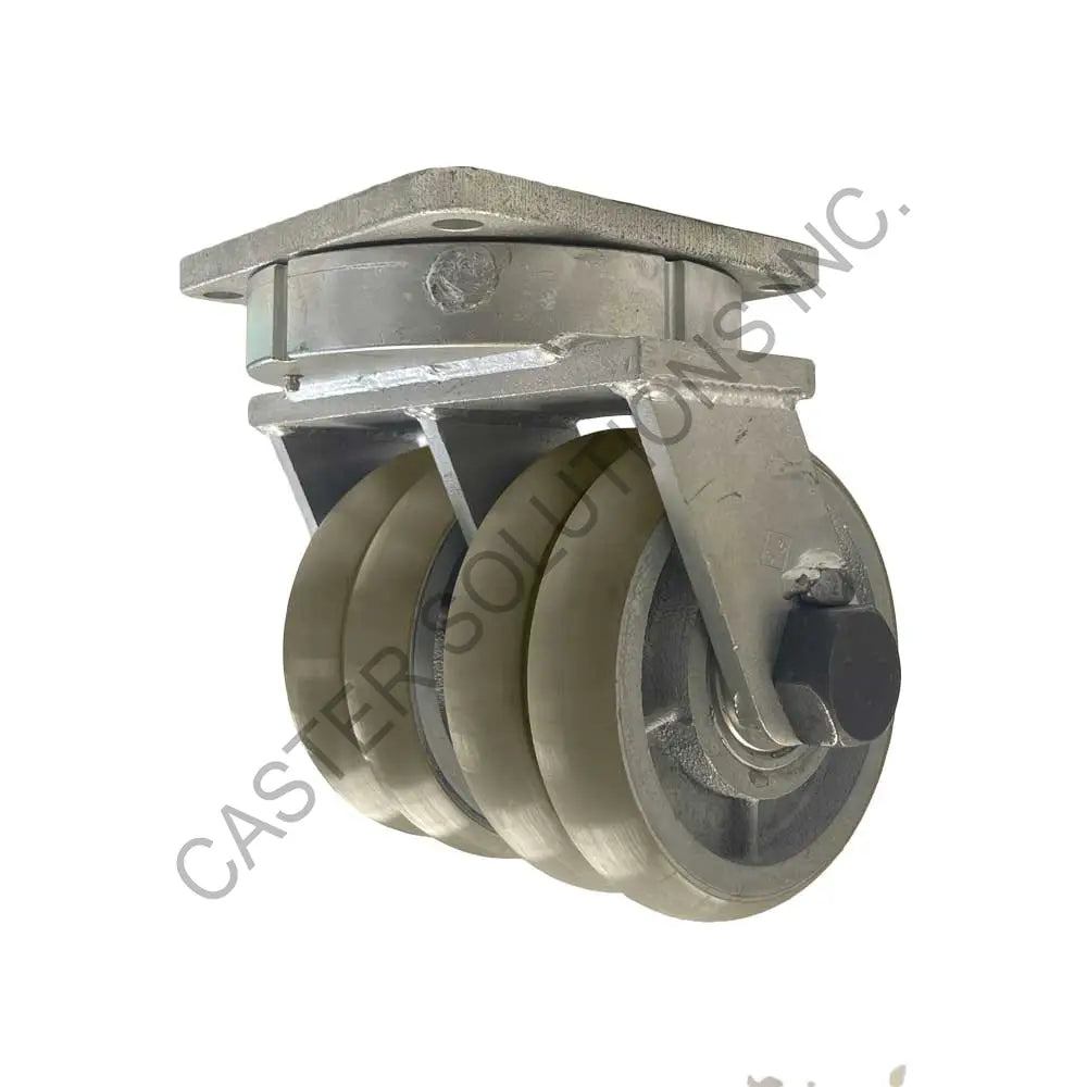 8" x 4" Swivel Plate Caster with Dual Ergo Wheel