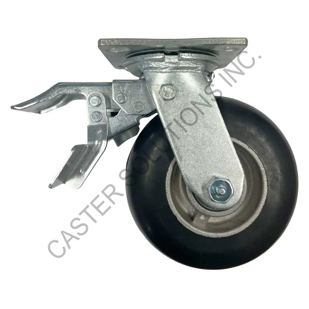 8" x 2" Total-locking Plate Caster with Dura-Cushion™ Wheel