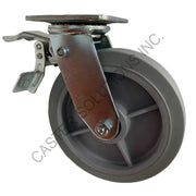 4" x 2" Total-locking Plate Caster with Nomadic™ Wheel