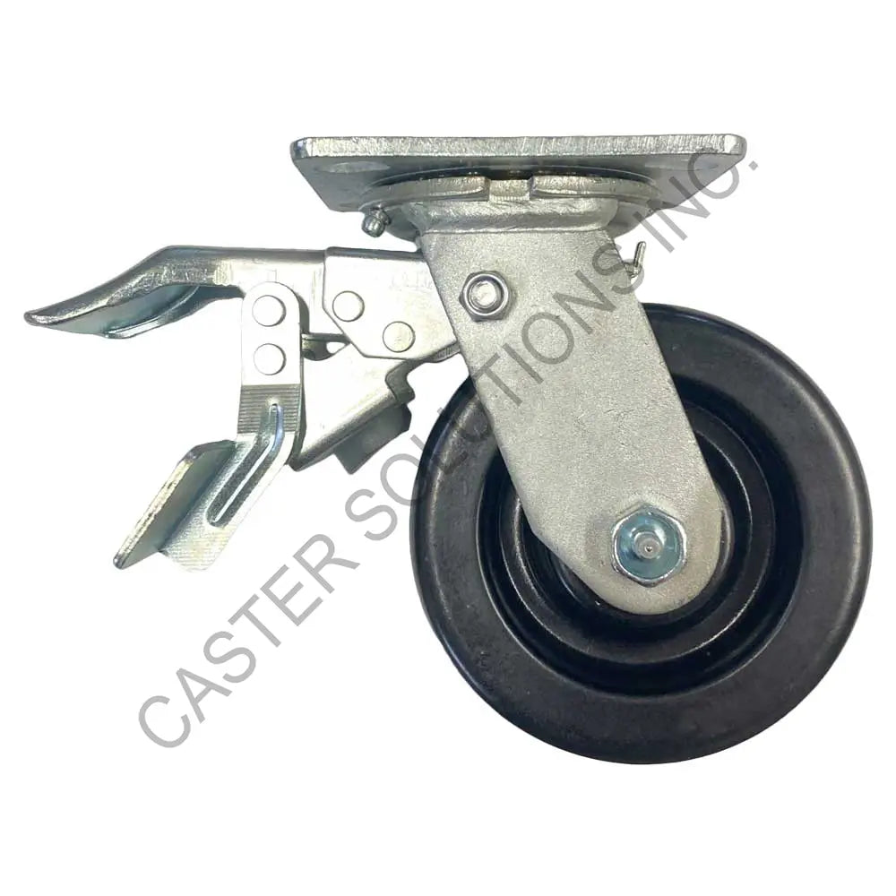 8" x 2" Total-locking Plate Caster with Phenolic Wheel