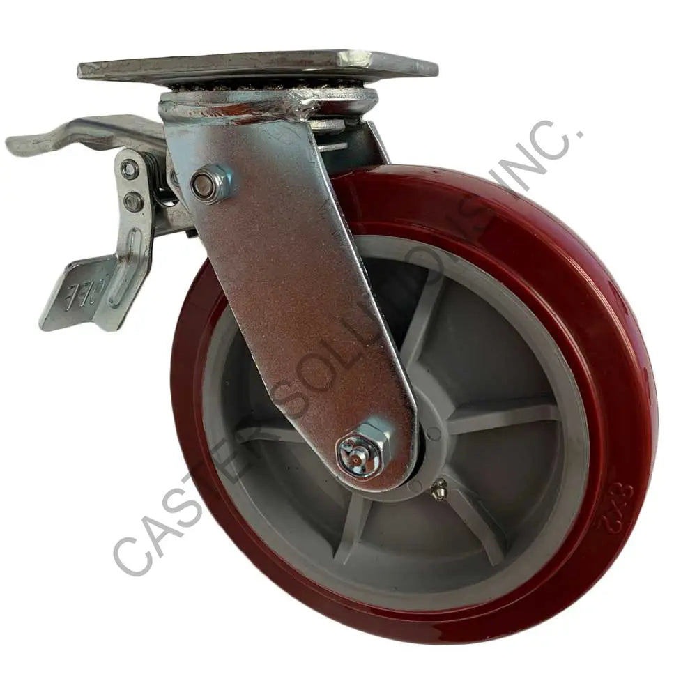 4" x 2" Total-locking Plate Caster with Polymadic™ Wheel