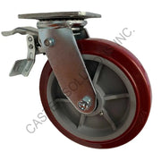4" x 2" Total-locking Plate Caster with Polymadic™ Wheel