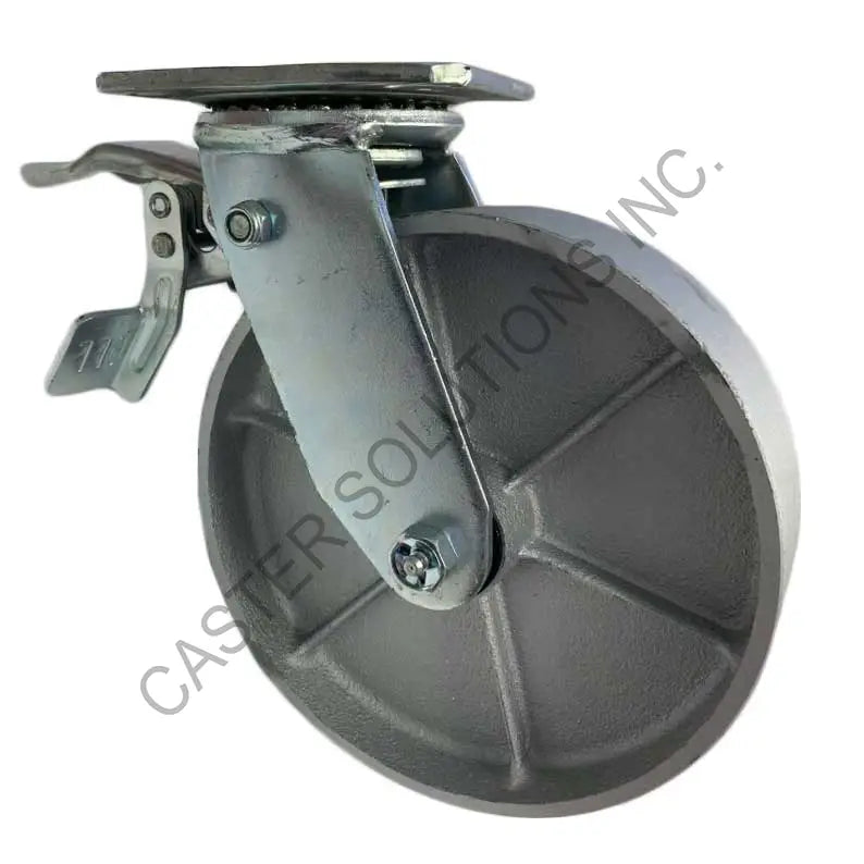 4" x 2" Total-locking Plate Caster with Semi-Steel Wheel