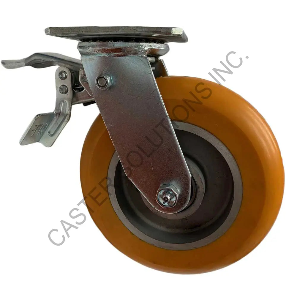 4" x 2" Total-locking Plate Caster with UltraFlex™ Wheel