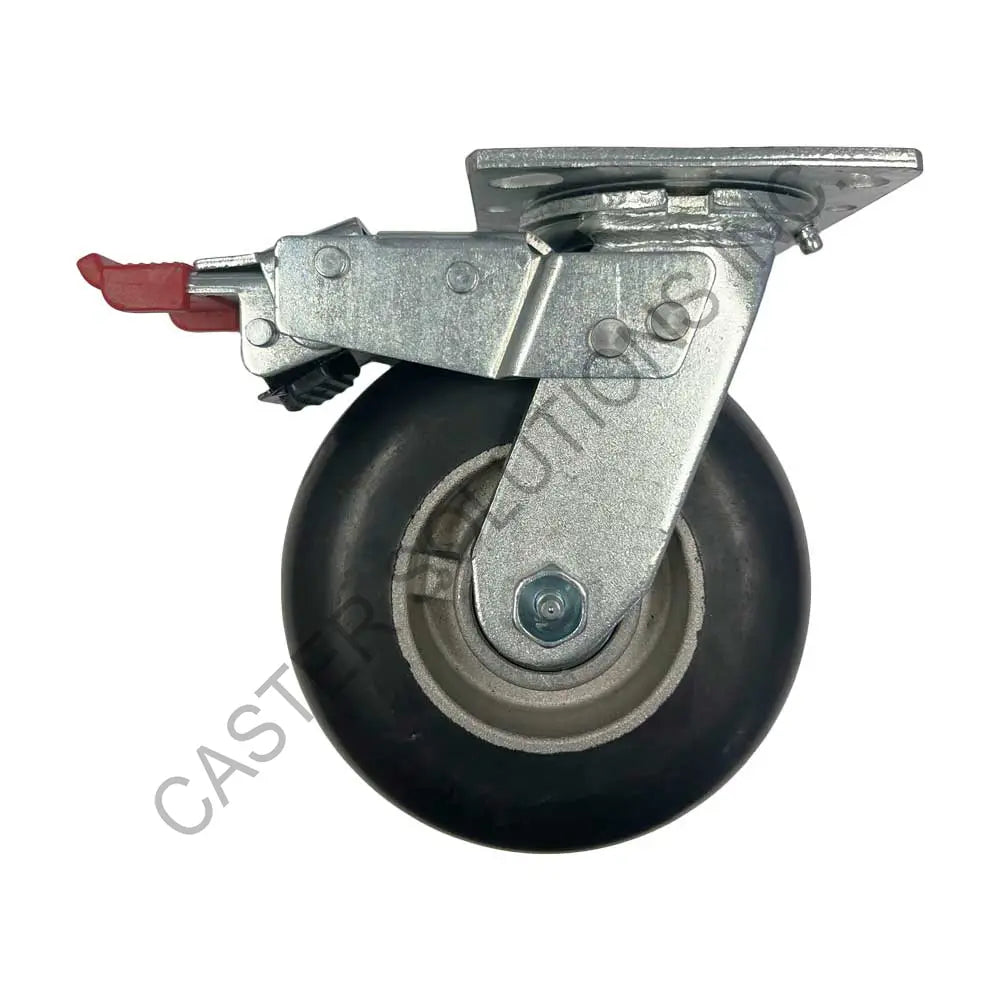 8" x 2" Total-locking Plate Caster with Dura-Cushion™ Wheel