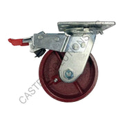 8" x 2" Total-locking Plate Caster with Ductile Steel Wheel
