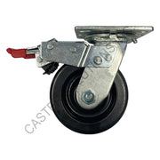 8" x 2" Total-locking Plate Caster with Phenolic Wheel