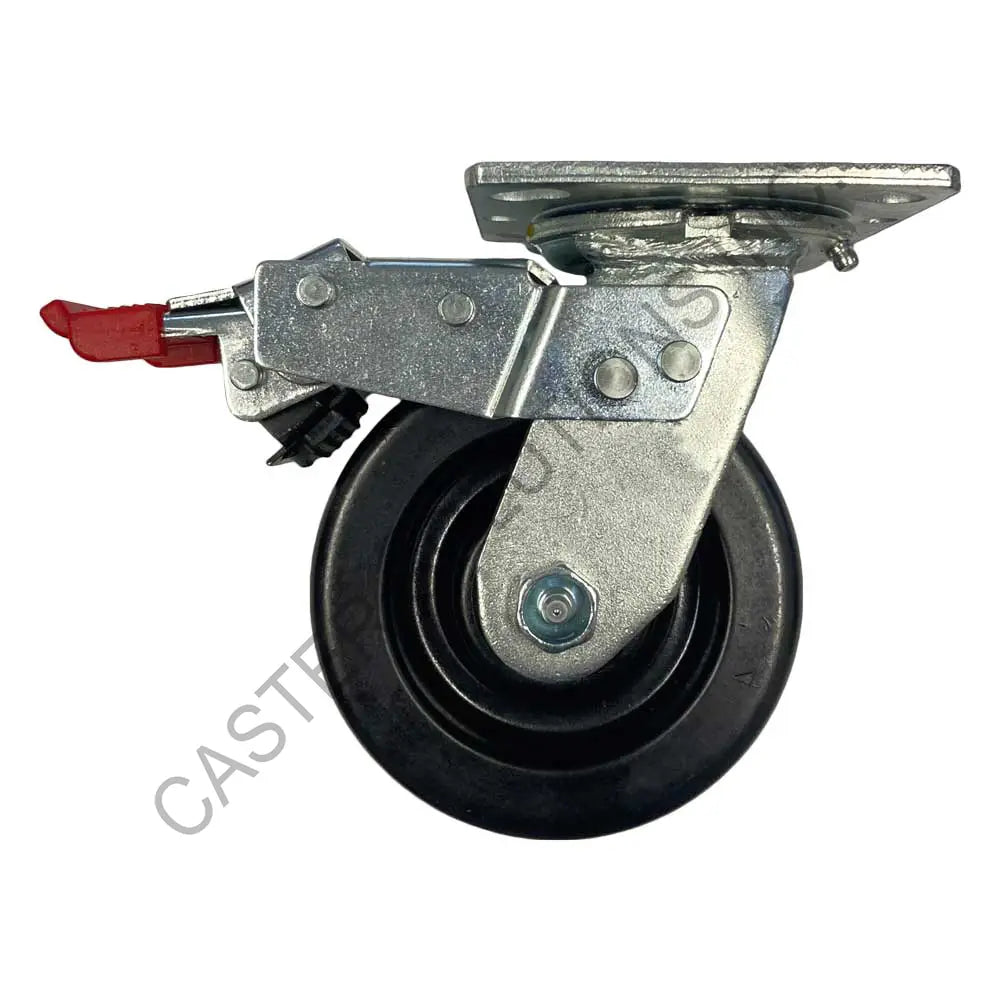 8" x 2" Total-locking Plate Caster with Phenolic Wheel