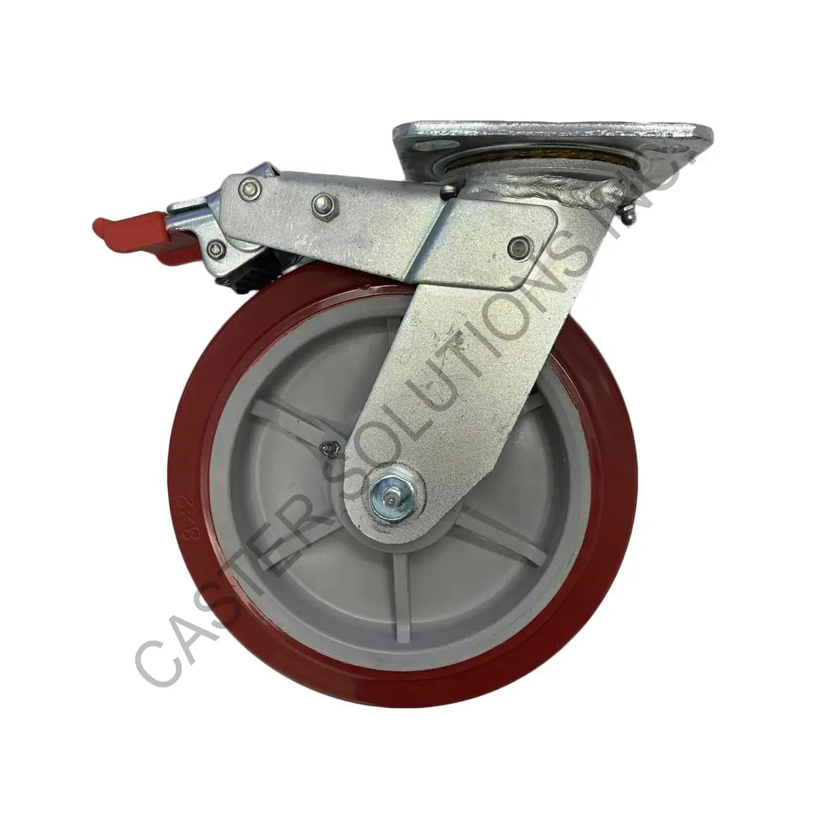 8" x 2" Total-locking Plate Caster with Polymadic™ Wheel