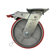 8" x 2" Total-locking Plate Caster with Polyon™ Wheel