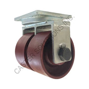 12" x 4" Rigid Plate Caster with Ductile Steel Wheel
