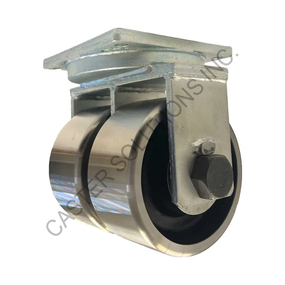 12" x 4" Rigid Plate Caster with Forged Steel Wheel