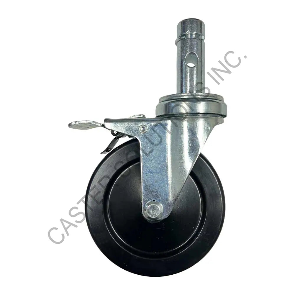 5" x 1.25" Total-locking Scaffold Stem Caster with Hard Rubber Wheel