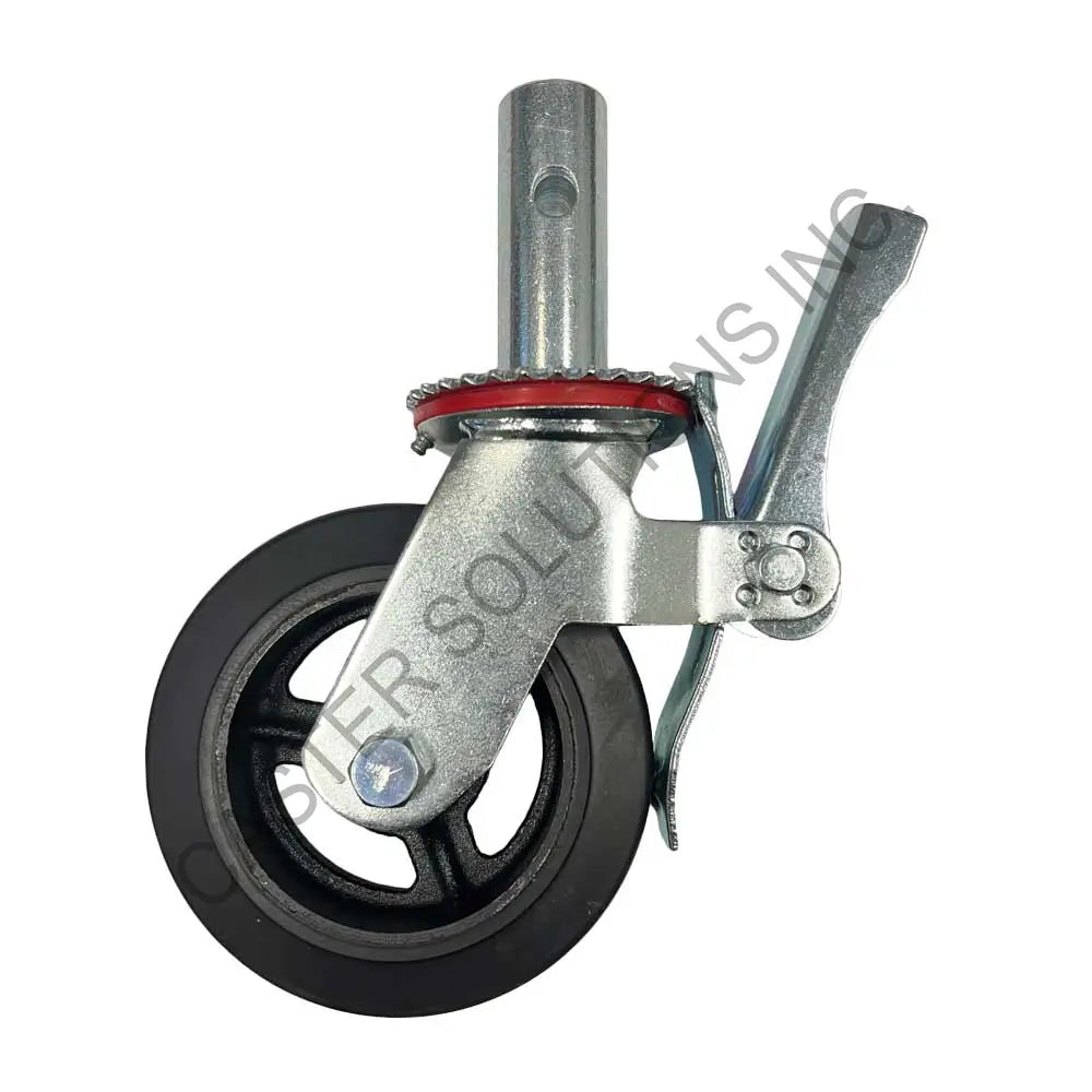 6" x 2" Total-locking Scaffold Stem Caster with Mold-On Rubber Wheel